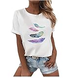 Bluse Damen Elegant Tshirt Sommer Kurzarm Schmetterling Shirt Mädchen Oberteile Frauen Kleidung Frau Shirts Crop Tops Klamotten Teenager Mädchen Geschenk Für F