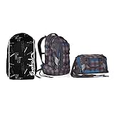 Satch Pack Checkplaid Schulrucksack Set 3tlg