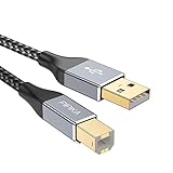 USB Druckerkabel 1M,PIPIKA Scanner Kabel 2.0 USB A auf USB B Drucker USB Kabel Typ B USB Kabel Kompatibel mit HP, Canon, Dell, Epson, Lexmark, Xerox, Brother, Samsung usw(Grau)