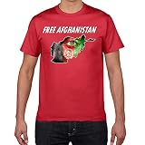 T-Shirt mit Afghanistan-Flagge Herren Rundhals T-Shirt Unisex, Erwachsene Größe XS-2XL (Color : Red, Size : Adult-XLarge)