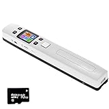 EJOYDUTY 1050DPI WiFi-Handscanner, Mobiler A4-Dokumentenscan, für Unternehmen, Foto, Bild, Quittungen, Bücher, JPG/PDF, 1,8 Zoll LCD-Display, Beinhaltet 16G SD-Karte,Weiß