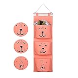 Ambolio Wand Hängen Tasche,Hängender Organizer mit 3 Taschen,Badezimmer hängende Tasche,Hängende Tasche für Kinder,Baby hängende Tasche (Orange)