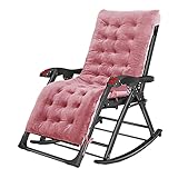 Sessel XIAOR Klappbarer Luxus-Schaukelstuhl, 8x8 Sonnenliege aus Taslin-Stoff mit Massagehandlauf, für die Mittagspause Älterer Menschen(Color:Rosa Kristallkissen)