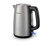 Philips Daily Collection HD9351/90 Elektrischer Wasserkocher, 1,7 l, 2200 W, Edelstahl, Polypropylen (PP), Wasserstandsanzeige, kab