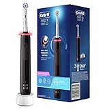 Oral-B PRO 3 3000 Sensitive Clean Elektrische Zahnbürste/Electric Toothbrush, mit 3 Putzmodi inkl. Sensitiv und visueller 360° Andruckkontrolle für Zahnpflege, Designed by Braun, schw