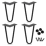 4x Haarnadel Tischbeine Austauschbare Tisch&Schrank Beine für Heimwerker - Mitte des Jahrhunderts Modern Stil - Verfügbar in Höhe von 15cm-72cm - Freie Bodenschoner und Schraub