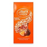 Lindt LINDOR Kugeln Orange-Milch-Schokolade | 137g im Beutel | ca. 10 Kugeln | Ideals Pralinen-Geschenk, Schokoladengeschenk
