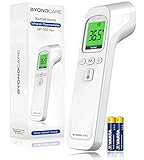 BYONDCARE Infrarot Fieberthermometer kontaktlos für Stirn, Ohr und Oberflächen-Messungen [Badewanne, Nahrung, Raum] geeignet für Erwachsene, Kinder & Baby - Digital T