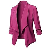 Homemarke Damen Blazer Elegant Tailliert Business Anzug 3/4 Ärmel lang Stickjack