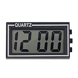 Fengyuanhong Schwarz-Digital-LCD Tisch Auto Uhr Armaturenbrett Schreibtisch Datum Zeit Kalender Mini kleine elektronische Uhr LinXiuF