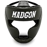 MADGON Kopfschutz mit hoher Schlagdämpfung. Gesichtsschutz mit Perfekter Sicht und geringer Schweißentwicklung. Boxhelm für Kampfsport, MMA, Boxen, Kickboxen & Sparring inkl B