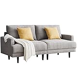 Auto parts Moderne Ecksofa Eckcouch mit Schlaffunktion Gemütliches L-Sofa mit Ottomane beidseitig aufbaubar Sofa Schlafsofa Schlafcouch Couch Wohnlandschaft Eckcouch,Grey-S