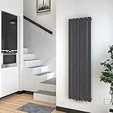 Vertikal Heizkörper Design Paneelheizkörper 1600x460mm Anthrazit Einlagig Mittelanschluss 896 Watt Heizung