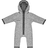 gipfelsport Wollwalk Overall Baby - Walkoverall mit Reißverschluss aus Natur Merino Wollfleece I Wollanzug, Wallwalkoverall aus Schurwolle I Größe 86/92