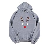 BIKETAFUWY Weihnachtspulli Damen Weihnachten Sweatshirt Damen Oversize Pullover Kapuzenpullover Sweatshirts Tops Langarmshirt Oberteile Teenager Mädchen Weihnachten Hoodie Y2k H