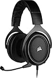 Corsair HS50 Pro Stereo Gaming Headset (Anpassbare Memory-Schaumstoff Ohrmuscheln, Federleichtes Design, Abnehmbares Rauschunterdrückung-Mikrofon, für PC, Xbox One, PS4, Switch und Mobilgeräte) carb