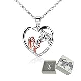 Horse Necklaces for Girls,2021 Kiss Horse,Love Heart Pendant Kissing Horse,Horse Pendant Necklace,Pendant Necklace for Women Girls with Jewelry Box. (Contains The Chain)