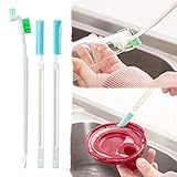 3PC Flasche Milchflasche Dekontaminationsbecher Deckelbürsten Reinigungsbürste Bürstenset Flasche Reinigungsbürsten Griff Flaschenreiniger Strohreinigungsbürste für Baby