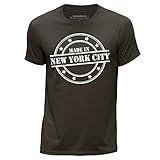 Stuff4 Herren/X Klein (XS)/Dunkelbraun/Rundhals T-Shirt/Made In New York City