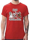 Weihnachten & Silvester Geschenke Party Deko - Frohe Weihnachten mit Dabbing Figuren - weiß - 3XL - Rot - Weihnachts Tshirt Herren m - L190 - Tshirt Herren und Männer T-S