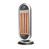 BLACK+DECKER BXCSH900E - Bodenstehender Kohlestrahler, Infrarotlampe, 900W, 2 Intensitäten, bis 10m2, oszillierende Option, Trageg