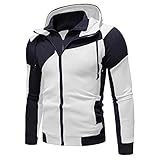 Herren Jacke Winterjacke mit Kapuze Herren Hoodie Sweatshirt Kapuzenpullover Pullover Mode Jacket Parka Spleißen Outdoor Winter Steppjacke Warm Daunenjacke Reißverschluss Übergangsjacke Herb