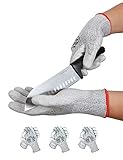 Donfri 3 Paar Schnittfeste Handschuhe ， Arbeitshandschuhe, Sicherheitshandschuhe Modellierhandschuhe, Wasserdichter PU-Handfläche Touchscreen ， 9 (L)