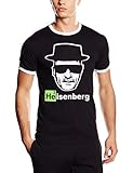 Coole-Fun-T-Shirts Uni Heisenberg Head Logo T-Shirt, Schwarz, L