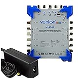 Venton Sat Multischalter 5/12 MSG I Multiswitch für bis zu 12 Teilnehmer I Sat-Verteiler 5 Eingänge 12 Ausgänge - UHD Full HD-TV 4K 3D I Empfang digitaler & terrestrischer Signale I inkl. N