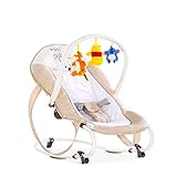 Hauck Bungee Deluxe Babywippe ab Geburt bis 9 kg mit Schaukelfunktion, Spielbogen, verstellbare Rückenlehne, Sicherheitsgurt, Tragegriffe, kippsicher, tragbar – Pooh beig