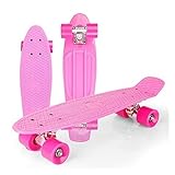 Skateboard-Ausrüstung Skateboards, 22 Zoll kleines Fischbrett für Kinder, Ahorn-Cruiser-Skateboard, einschließlich LKW, PU-Räder, buntes Muster, Lager für Sport (Color : B)