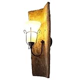 LHG Landhausleuchte Dachziegel jede ein Unikat - Wandlampe mit original Nonnenziegeln, Glas der Wandleuchte weiß matt Dekor - Leuchte mediterran E14 max.40W Dachzieg