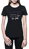 Look How They Shine for You Damen T-Shirt Schwarz Größe M - Women's T-Shirt Black