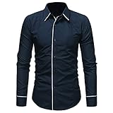 GAOBI Herren Hemden Herren-Hemd Slim-Fit Herrenhemden Langarm-Hemden Männer Freizeit-Hemd Business Frühling Herbst Freizeit Fashion Kent-Kragen mit Button Down Baumwolle Longsleeve S