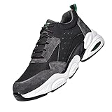 Quiteyan Sicherheitsschuhe Herren Arbeitsschuhe,Sicherheitsschuhe Herren Leicht Atmungsaktiv Schutzschuhe Stahlkappe Schuhe,Black Green▁47