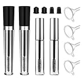 SOLUSTRE 2Pcs 7. 5Ml Silber Leere Mascara Rohr& 2Pcs 10Ml Schwarz Leere Mascara Rohr& 4Pcs Zufällige Farbe Trichter für Rizinusö