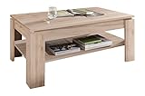 trendteam smart living Wohnzimmer Couchtisch Wohnzimmertisch Universal, 110 x 47 x 65 cm in Eiche San Remo hell mit zusätzlicher Ablag