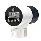 Futterautomat für Aquarienfische, JasCherry Fischfutterautomat mit LCD Display, Aquarium Futterspender für Urlaub & Wochenende, 360-Grad Drehbasis, EIN-Tasten Schalter Manueller M