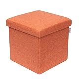 KNECKES Hochwertiger Kinderhocker & Sitzhocker (30x30x30cm) | ideal für Kinder als Kinderzimmermöbel | Hocker zusammenfaltbar (Orange)