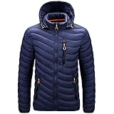 KXZD Herren Stepp-Jacke in Daunenoptik, Outdoorjacke, tolle Übergangs- Winterjacke Mode Warme Steppjacke mit Kapuze,Männer Winterparka Daunenparka Casual Kapuzenjacke Wattierte Jack