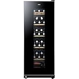 Haier WS59GAE Weinkühlschrank / 59 Flaschen / 127 cm Höhe / UV-Schutz / LED-Display zur Temperatureinstellung / Innenbeleuchtung,Schw