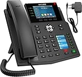 GEQUDIO IP Telefon GX5+ Set mit Netzteil Adapter - SIP VoIP - Fritzbox, Telekom kompatibel - Premium Freisprechen & 2X Farbdisplays - Deutsche Anleitung (PDF) für Fritz Box, Telekom Speedp