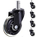 Anyke Flüsterleise Bürostuhlrollen Premium Hartbodenrollen für Alle Fußböden geeignet 5 Stück (11mmX22mm)