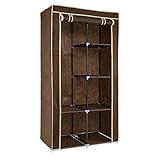 Navaris Stoff Kleiderschrank mit Kleiderstange - Faltschrank 88x170x45cm mit Stange - Schrank groß stabil - Stoffschrank faltbar aus Vlies in B
