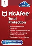 McAfee Total Protection 2022 | 1 Gerät | 1 Jahr | Virenschutz, Web-Schutz, Kennwort-Manager, VPN, Identitätsschutz | PC/Mac/Android/iOS | H