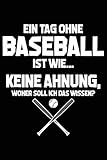 Tag ohne Baseball - Unmöglich!: Notizbuch für Baseball-Fan Baseballspieler-in Baseb