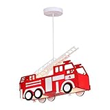 Feuerwehr Auto Hänge Leuchte rot Pendel Lampe Kinder Spiel Zimmer Beleuchtung Globo 15726