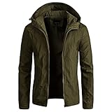 PANBOB Kapuzenjacke Herren Slim Fit Einfarbig Reißverschluss Jacke Herren Outdoor Bergsteigen Angeln Sweatjacke Herren Langarm Lässig Atmungsaktiv Übergangsjacke H
