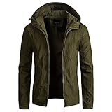 Pajiay Kapuzenjacke Herren Slim Fit Einfarbig Sweatjacke Herren Outdoor Camping Wandern Bergsteigen Winddichte Jacke Herren Frühling Herbst Einfachheit Lassig Übergangsjacke H