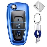 Key Protection Shell Auto Schlüssel Hülle Key Cover Case Etui Silikon mit Schlüsselanhänger Für Ford Focus 4 3 2 Mondeo MK3 MK4 Kuga Fiesta EcoSport 3 Button B